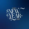 Happy New Year Decorative Blue Gradient Background – Festive Vector Design