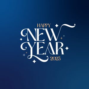 Happy New Year Decorative Blue Gradient Background – Festive Vector Design