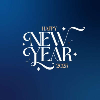 Happy New Year Decorative Blue Gradient Background – Festive Vector Design
